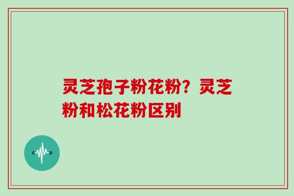灵芝孢子粉花粉?灵芝粉和松花粉区别