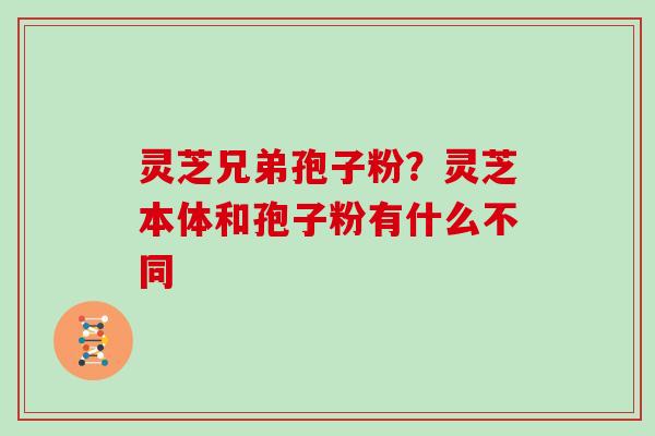 灵芝兄弟孢子粉？灵芝本体和孢子粉有什么不同