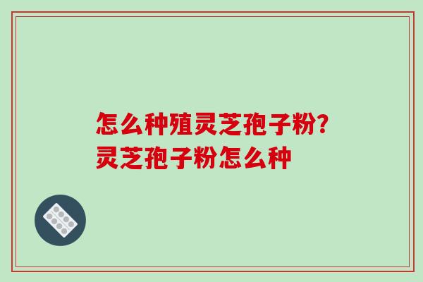 怎么种殖灵芝孢子粉?灵芝孢子粉怎么种