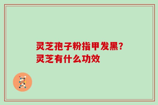 灵芝孢子粉指甲发黑？灵芝有什么功效