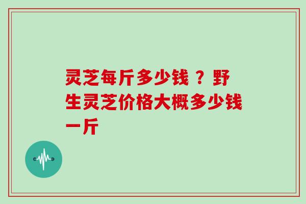 灵芝每斤多少钱 ？野生灵芝价格大概多少钱一斤
