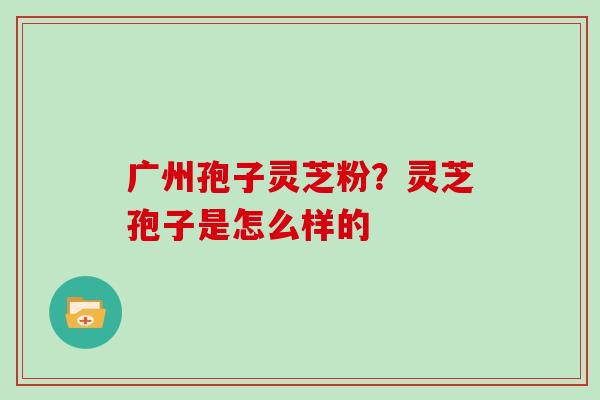 广州孢子灵芝粉？灵芝孢子是怎么样的