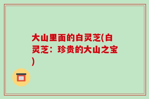 大山里面的白灵芝(白灵芝：珍贵的大山之宝)