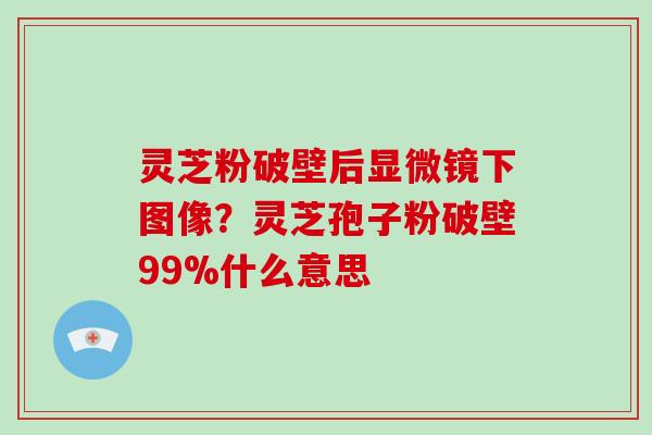灵芝粉破壁后显微镜下图像？灵芝孢子粉破壁99%什么意思