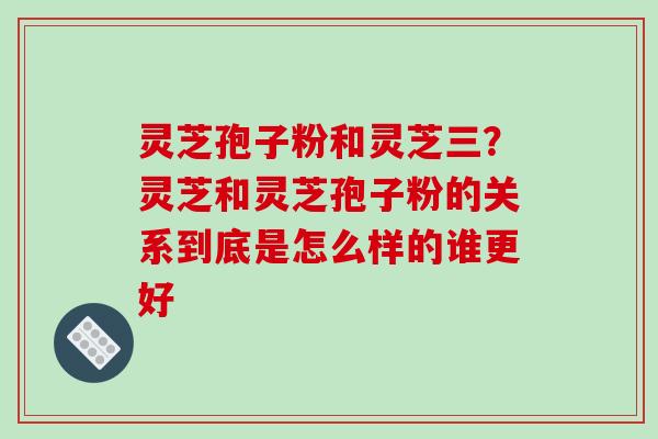 灵芝孢子粉和灵芝三？灵芝和灵芝孢子粉的关系到底是怎么样的谁更好