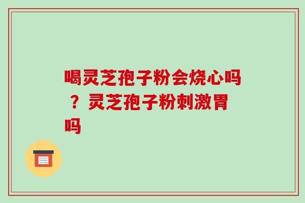 喝灵芝孢子粉会烧心吗 ？灵芝孢子粉刺激胃吗