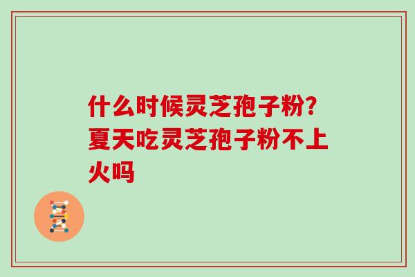 什么时候灵芝孢子粉?夏天吃灵芝孢子粉不上火吗