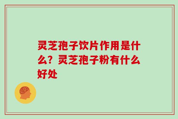 灵芝孢子饮片作用是什么?灵芝孢子粉有什么好处