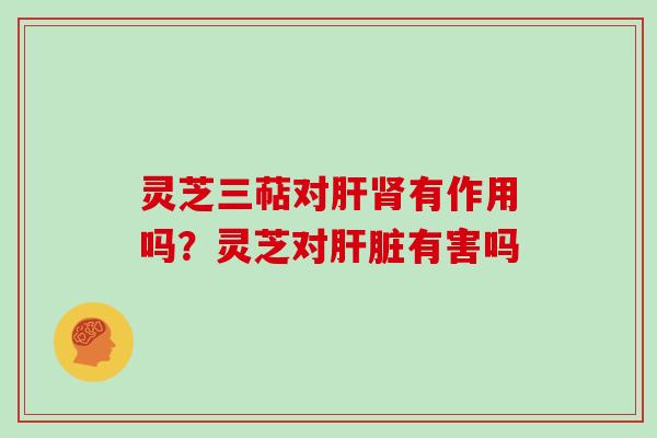 灵芝三萜对肝肾有作用吗?灵芝对肝脏有害吗