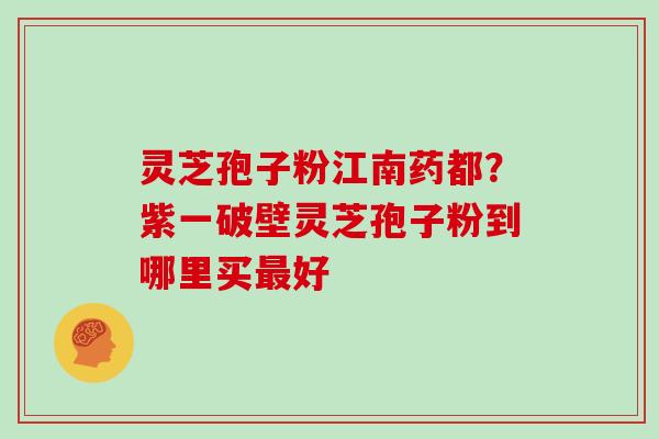 灵芝孢子粉江南药都？紫一破壁灵芝孢子粉到哪里买最好