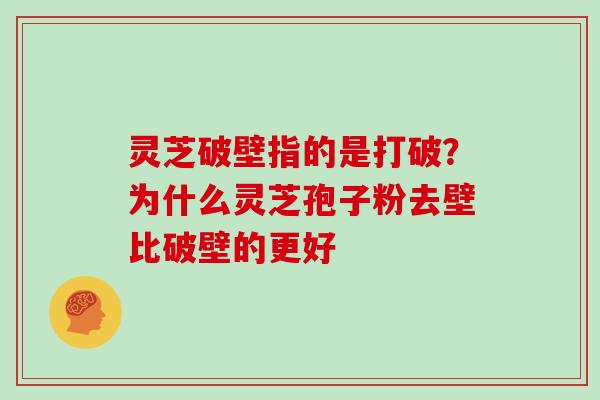 灵芝破壁指的是打破？为什么灵芝孢子粉去壁比破壁的更好