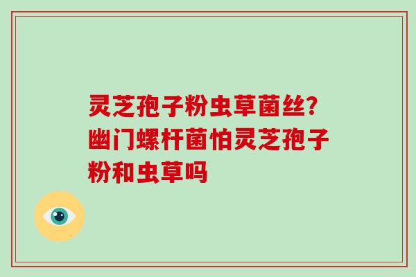 灵芝孢子粉虫草菌丝?幽门螺杆菌怕灵芝孢子粉和虫草吗