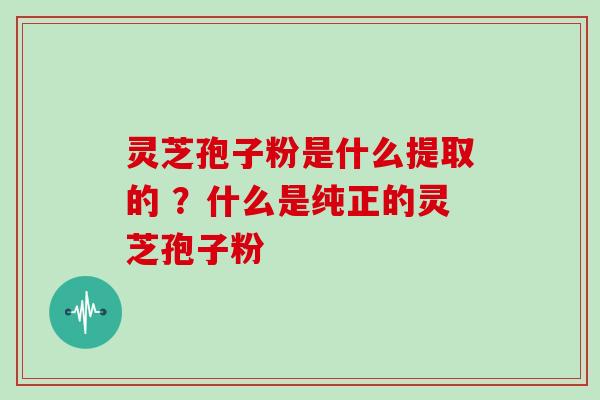 灵芝孢子粉是什么提取的 ？什么是纯正的灵芝孢子粉