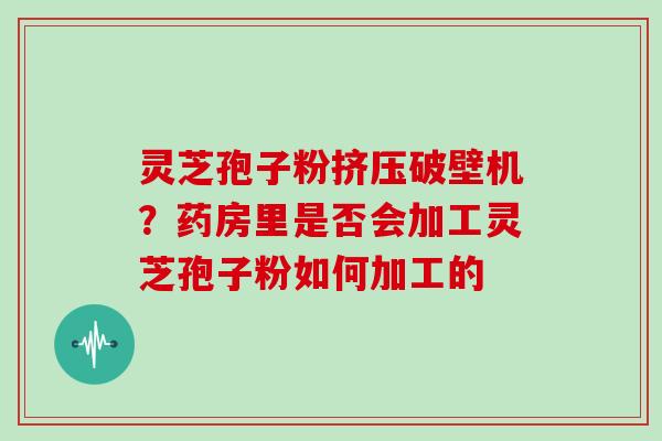 灵芝孢子粉挤压破壁机？药房里是否会加工灵芝孢子粉如何加工的