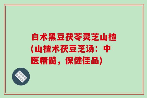白术黑豆茯苓灵芝山楂(山楂术茯豆芝汤：中医精髓，保健佳品)
