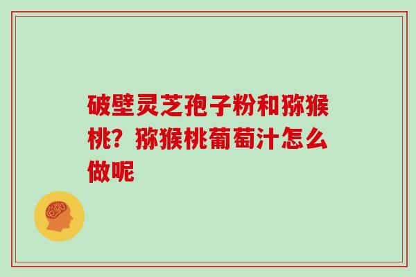 破壁灵芝孢子粉和猕猴桃?猕猴桃葡萄汁怎么做呢