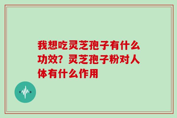 我想吃灵芝孢子有什么功效？灵芝孢子粉对人体有什么作用