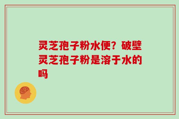 灵芝孢子粉水便？破壁灵芝孢子粉是溶于水的吗