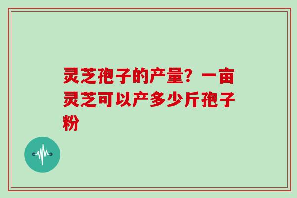 灵芝孢子的产量?一亩灵芝可以产多少斤孢子粉