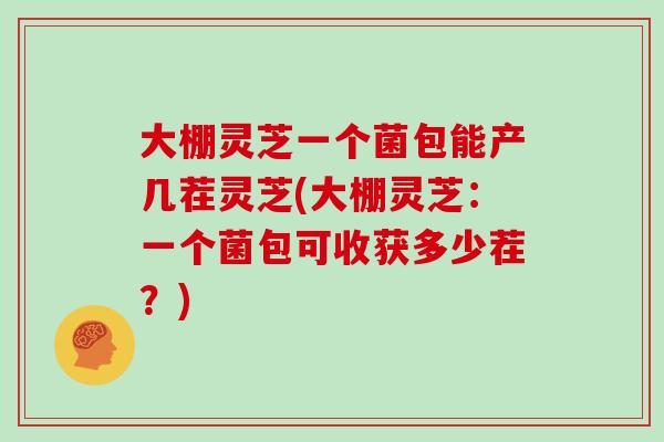 大棚灵芝一个菌包能产几茬灵芝(大棚灵芝:一个菌包可收获多少茬?)