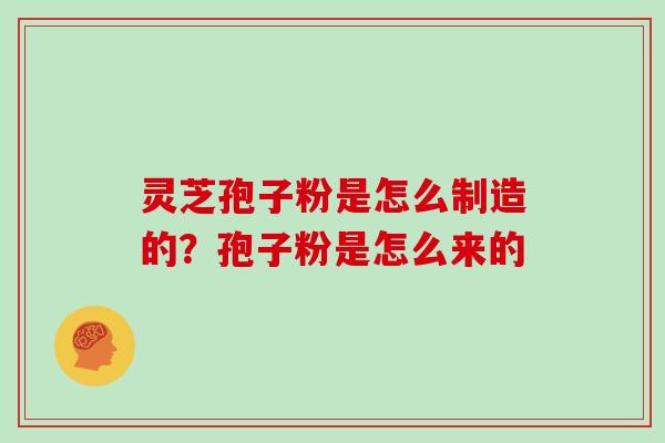 灵芝孢子粉是怎么制造的？孢子粉是怎么来的