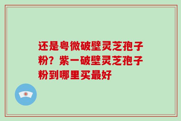 还是粤微破壁灵芝孢子粉?紫一破壁灵芝孢子粉到哪里买最好
