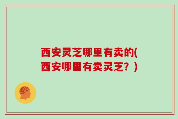 西安灵芝哪里有卖的(西安哪里有卖灵芝?)