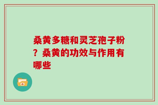 桑黄多糖和灵芝孢子粉?桑黄的功效与作用有哪些