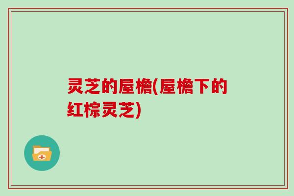 灵芝的屋檐(屋檐下的红棕灵芝)