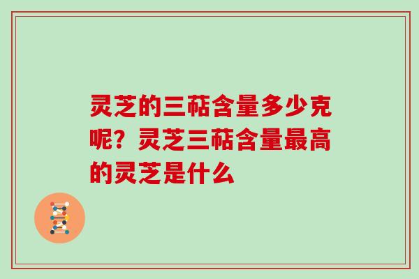 灵芝的三萜含量多少克呢？灵芝三萜含量最高的灵芝是什么