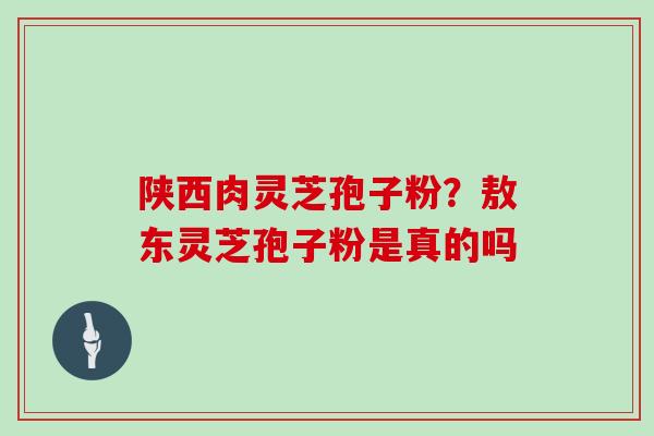 陕西肉灵芝孢子粉?敖东灵芝孢子粉是真的吗