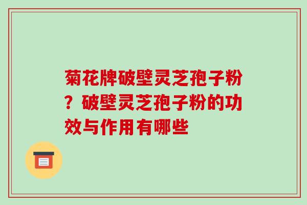 菊花牌破壁灵芝孢子粉?破壁灵芝孢子粉的功效与作用有哪些