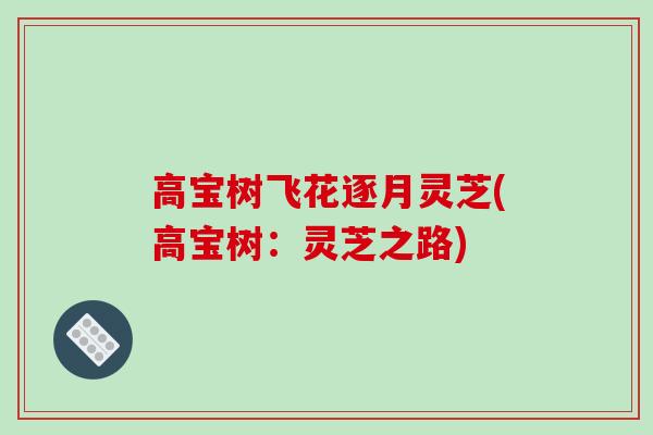 高宝树飞花逐月灵芝(高宝树:灵芝之路)
