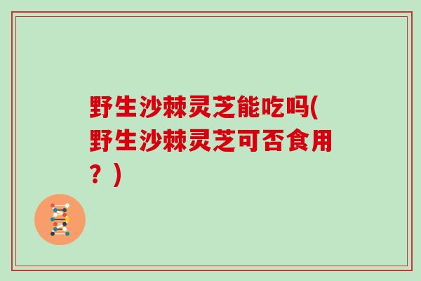 野生沙棘灵芝能吃吗(野生沙棘灵芝可否食用?)