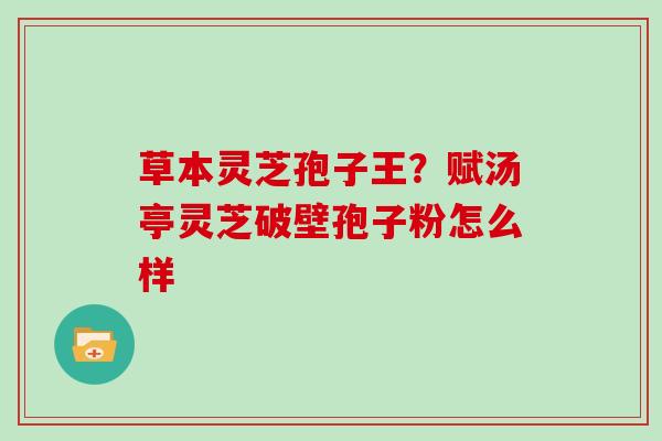 草本灵芝孢子王？赋汤亭灵芝破壁孢子粉怎么样
