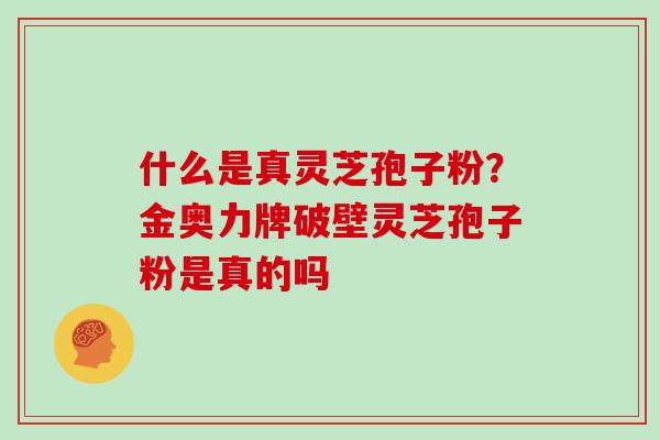 什么是真灵芝孢子粉?金奥力牌破壁灵芝孢子粉是真的吗