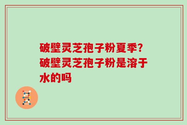 破壁灵芝孢子粉夏季？破壁灵芝孢子粉是溶于水的吗