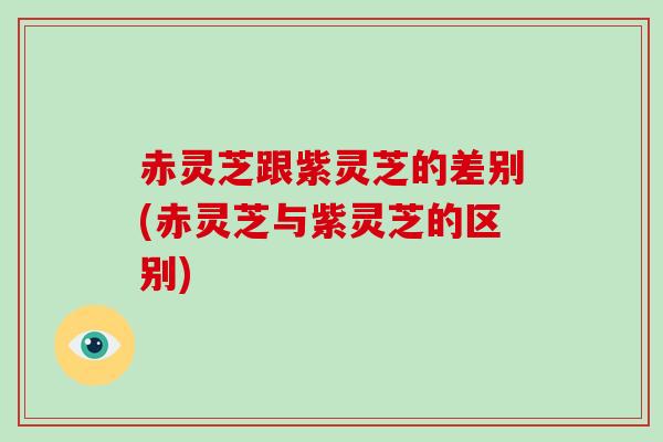 赤灵芝跟紫灵芝的差别(赤灵芝与紫灵芝的区别)