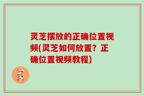 灵芝摆放的正确位置视频(灵芝如何放置?正确位置视频教程)