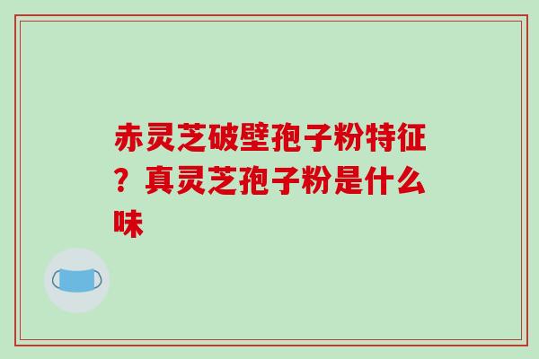 赤灵芝破壁孢子粉特征?真灵芝孢子粉是什么味