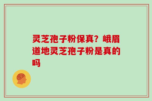 灵芝孢子粉保真?峨眉道地灵芝孢子粉是真的吗