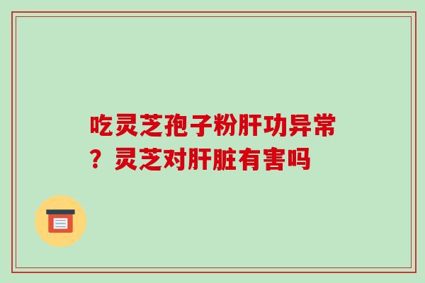 吃灵芝孢子粉肝功异常?灵芝对肝脏有害吗