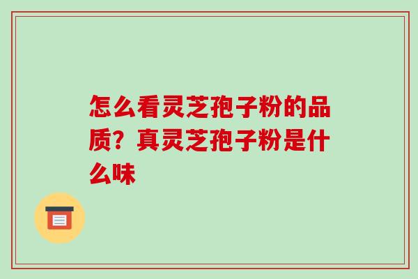 怎么看灵芝孢子粉的品质?真灵芝孢子粉是什么味