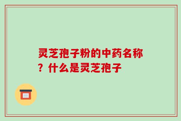 灵芝孢子粉的中药名称?什么是灵芝孢子