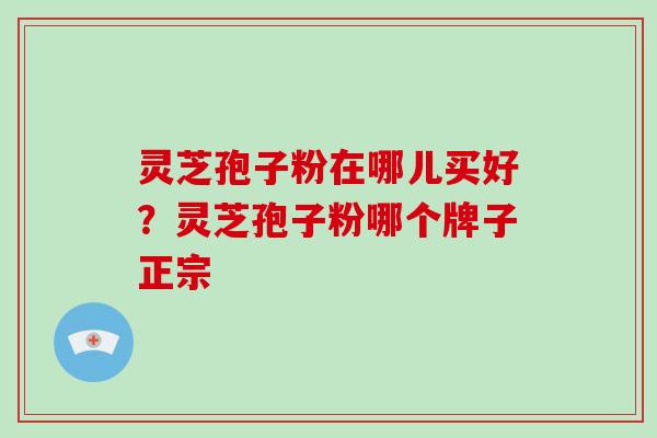 灵芝孢子粉在哪儿买好？灵芝孢子粉哪个牌子正宗