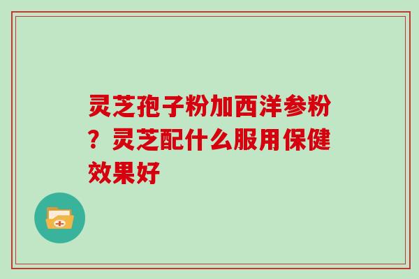 灵芝孢子粉加西洋参粉?灵芝配什么服用保健效果好