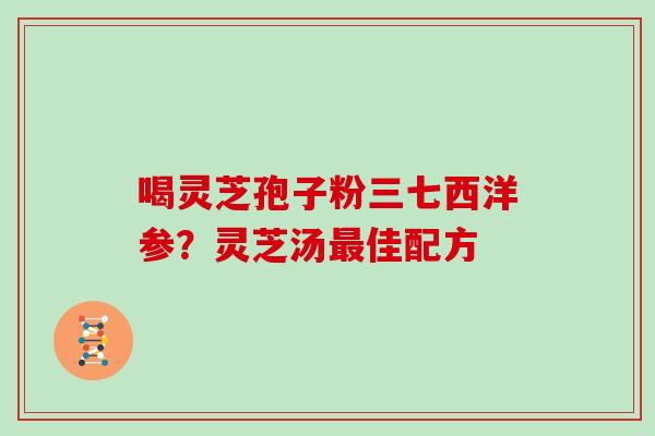 喝灵芝孢子粉三七西洋参?灵芝汤最佳配方