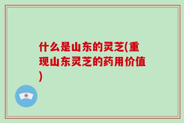 什么是山东的灵芝(重现山东灵芝的药用价值)