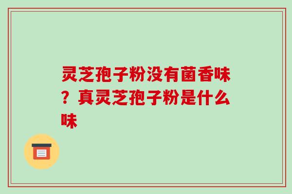 灵芝孢子粉没有菌香味?真灵芝孢子粉是什么味
