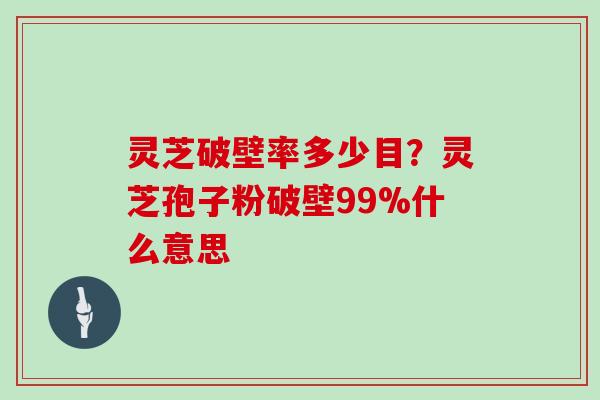 灵芝破壁率多少目?灵芝孢子粉破壁99%什么意思